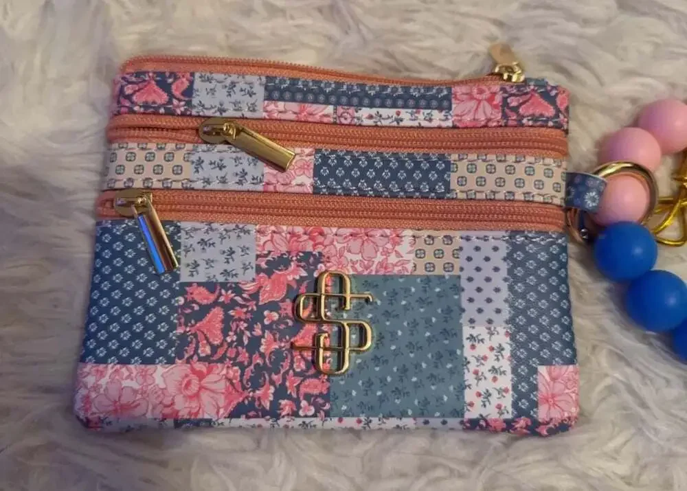 Simply Southern Patchwork Print Wristlet Keychain Wallet